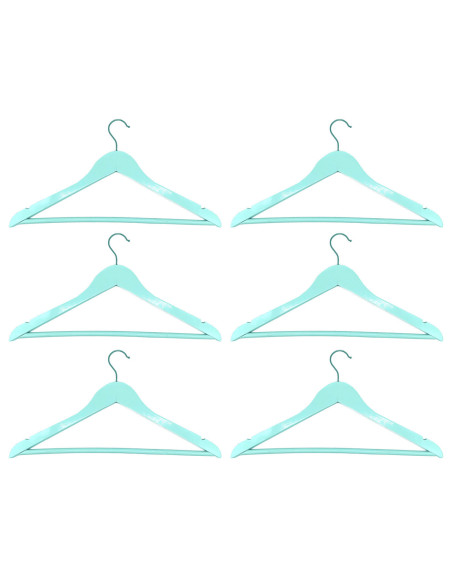 Tradineur - Pack de 2 juegos de 3 Perchas de armario - Fabricado en Madera - Ideal para el Almacenamiento y Organización - 23 x