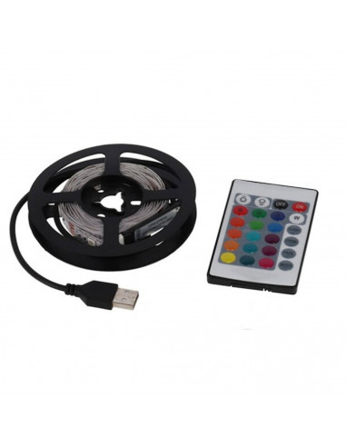 Gerimport - Guirnalda de 3 metros, con 90 leds con modelo de colores rgb, con conexión usb y mando a distancia. Cinta luminosa p