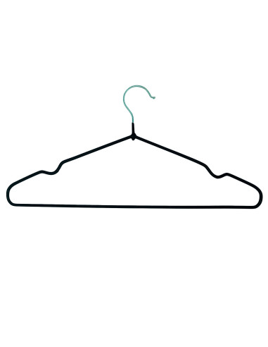 Tradineur - Pack de 2 juegos de 5 Perchas metálicas forrado en plástico de armario - Ideal para el Almacenamiento y Organización