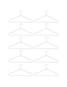 Tradineur - Pack de 2 juegos de 5 Perchas metálicas forrado en plástico de armario - Ideal para el Almacenamiento y Organización