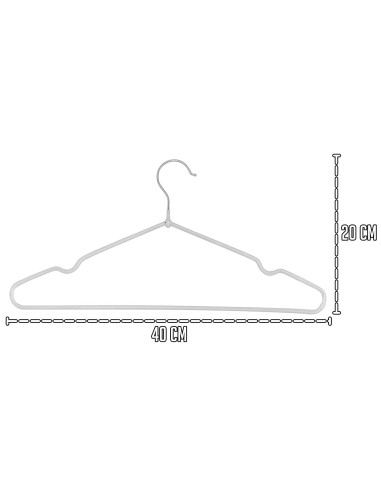 Tradineur - Pack de 2 juegos de 5 Perchas metálicas forrado en plástico de armario - Ideal para el Almacenamiento y Organización