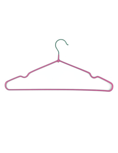 Tradineur - Pack de 2 juegos de 5 Perchas metálicas forrado en plástico de armario - Ideal para el Almacenamiento y Organización