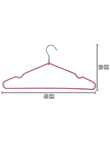 Tradineur - Pack de 2 juegos de 5 Perchas metálicas forrado en plástico de armario - Ideal para el Almacenamiento y Organización