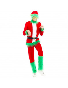 Tradineur - Disfraz de duende verde gruñón para adulto, poliéster, incluye camiseta, pantalón, cinturón y gorro, atuendo de Navi