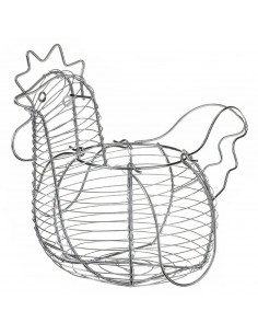 Huevera alice con asas fabricada con acero cromado ideal para transportar huevos 35 x 25 cm