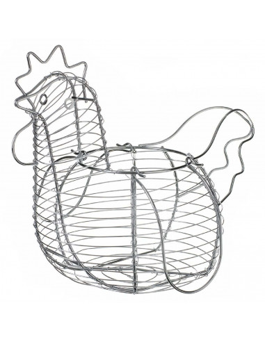 Huevera alice con asas fabricada con acero cromado ideal para transportar huevos 35 x 25 cm