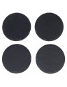 Tradineur - Pack de 4 posavasos redondos de pizarra natural, incluyen protección contra arañazos, servir bebidas, tapas, decorac