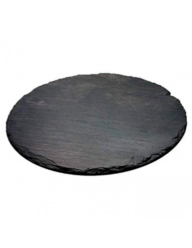 Tradineur - Pack de 4 posavasos redondos de pizarra natural, incluyen protección contra arañazos, servir bebidas, tapas, decorac