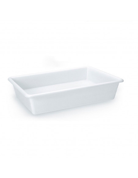 Bandeja rectangular hostelería 6 litros apto para lavavajillas color blanco 38 x 10 x 25 cm (ancho x alto x profundo)