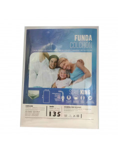 Rams - Protector de colchón de color blanco con cremallera para colchones de 135 cm x 190 cm lavable a maquina. Funda para camas