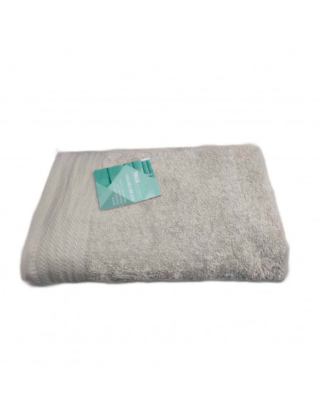 Rams - Toalla de baño realizada 100% algodón, de color gris, de 95x140 cm con bonito diseño en su lateral. Toalla de ducha, para