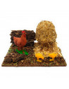 Tradineur - Pajar y animales para Belén, resina, figuras, nacimiento, pesebre, Navidad, decoración tradicional - 7 x 7,5 x 10,5
