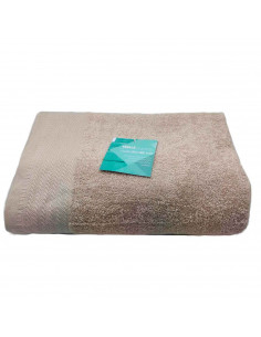 Rams - Toalla de baño realizada 100% algodón, de color beige, de 95x140 cm con bonito diseño en su lateral. Toalla de ducha, par