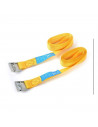 Cinta tensora de 2,5 m x 2,5 mm, acero inoxidable y nylon, correa de amarre, cinturón de amarre con hebilla, cinta de sujección