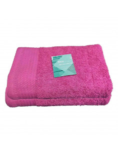 Pack 2  toallas de baño fabricada con algodón de calidad color rosa 50 x 100 cm toalla ducha suave al tacto rápido secado