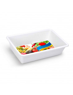 Tradineur -  Cubeta bandeja para frigorífico color blanco apto para lavavajillas 6 litros de capacidad 39 x 25 x 10 cm (ancho x