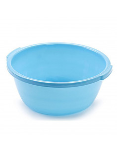 Barreño con asas redondo de plástico, cubo multiusos, recipiente, limpieza, ligero y resistente, labores del hogar, 10 litros, 3