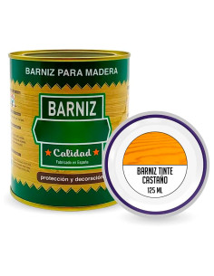 Tradineur - Bote de Barniz para Madera - Fabricado en España - Ideal para todo tipo de Maderas, vigas, cerchas, marcos, etc. - C