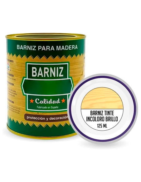 Tradineur - Bote de Barniz para Madera - Fabricado en España - Ideal para todo tipo de Maderas, vigas, cerchas, marcos, etc. - C Tradineur - Bote de Barniz para Madera - Fabricado en España - Ideal para todo tipo de Maderas, vigas, cerchas, marcos, etc. - C