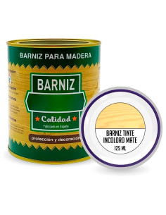 Tradineur - Bote de Barniz para Madera - Fabricado en España - Ideal para todo tipo de Maderas, vigas, cerchas, marcos, etc. - C