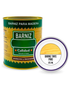 Tradineur - Bote de Barniz para Madera - Fabricado en España - Ideal para todo tipo de Maderas, vigas, cerchas, marcos, etc. - C