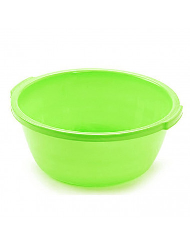 Barreño con asas redondo de plástico, cubo multiusos, recipiente, limpieza, ligero y resistente, labores del hogar, 10 litros, 3