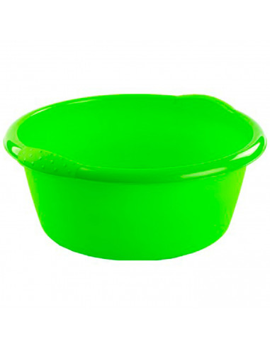 Barreño con asas redondo de plástico, cubo multiusos, recipiente, limpieza, ligero y resistente, labores del hogar, 10 litros, 3
