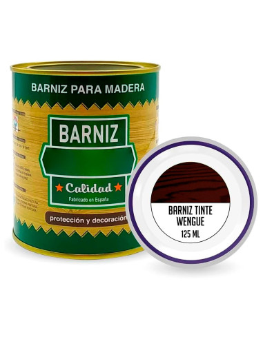 Tradineur - Bote de Barniz para Madera - Fabricado en España - Ideal para todo tipo de Maderas, vigas, cerchas, marcos, etc. - C