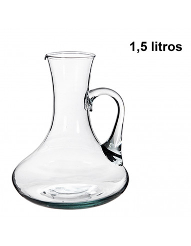 Tradineur - Decantador de vino recto con asa, vidrio, modelo Sofía, dispensador, jarra, oxigenador, aireador para vino tinto o b