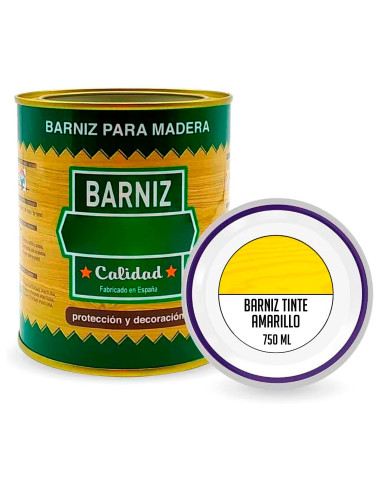 Tradineur - Bote de Barniz para Madera - Fabricado en España - Ideal para todo tipo de Maderas, vigas, cerchas, marcos, etc. - C