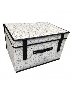 Caja de almacenamiento plegable con tapa de velcro 60 x 40 x 30 cm (ancho x profundo x alto) diseño surtido caja de tela rígida