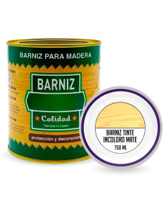 Tradineur - Bote de Barniz para Madera - Fabricado en España - Ideal para todo tipo de Maderas, vigas, cerchas, marcos, etc. - C