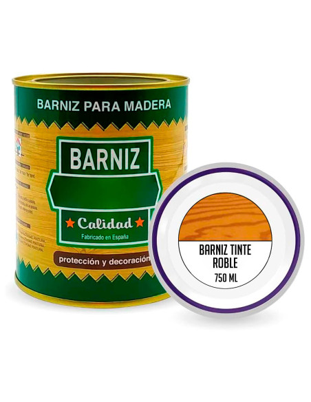 Tradineur - Bote de Barniz para Madera - Fabricado en España - Ideal para todo tipo de Maderas, vigas, cerchas, marcos, etc. - C