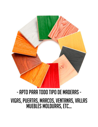 Tradineur - Bote de Barniz para Madera - Fabricado en España - Ideal para todo tipo de Maderas, vigas, cerchas, marcos, etc. - C