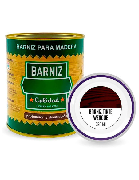 Tradineur - Bote de Barniz para Madera - Fabricado en España - Ideal para todo tipo de Maderas, vigas, cerchas, marcos, etc. - C