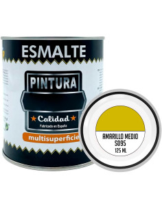 Tradineur - Bote de Pintura Esmalte - Fabricado en España - Ideal para cualquier superficie, Madera, Plástico, Cristal o Cemento