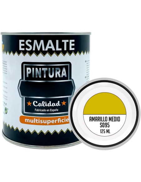 Tradineur - Bote de Pintura Esmalte - Fabricado en España - Ideal para cualquier superficie, Madera, Plástico, Cristal o Cemento