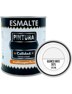 Tradineur - Bote de Pintura Esmalte - Fabricado en España - Ideal para cualquier superficie, Madera, Plástico, Cristal o Cemento