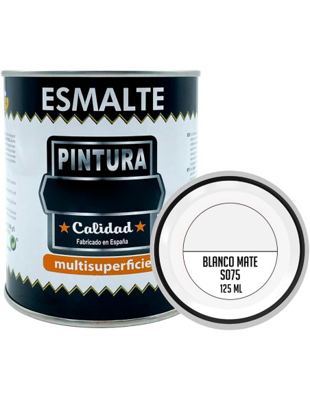 Tradineur - Bote de Pintura Esmalte - Fabricado en España - Ideal para cualquier superficie, Madera, Plástico, Cristal o Cemento