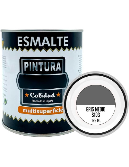 Tradineur - Bote de Pintura Esmalte - Fabricado en España - Ideal para cualquier superficie, Madera, Plástico, Cristal o Cemento