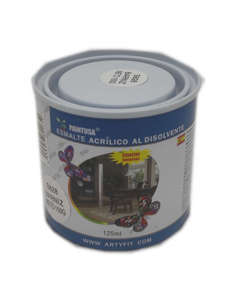 Paintusa -  Bote de barniz esmalte acrilico S828 125 ml, válido para multitud de tipos de maderas de interior y exterior. Esmalt