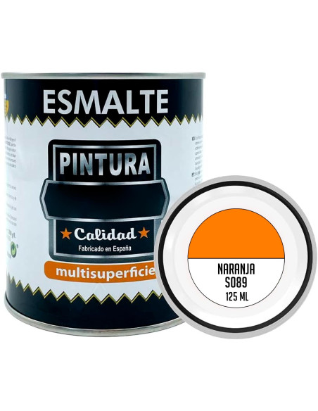 Tradineur - Bote de Pintura Esmalte - Fabricado en España - Ideal para cualquier superficie, Madera, Plástico, Cristal o Cemento