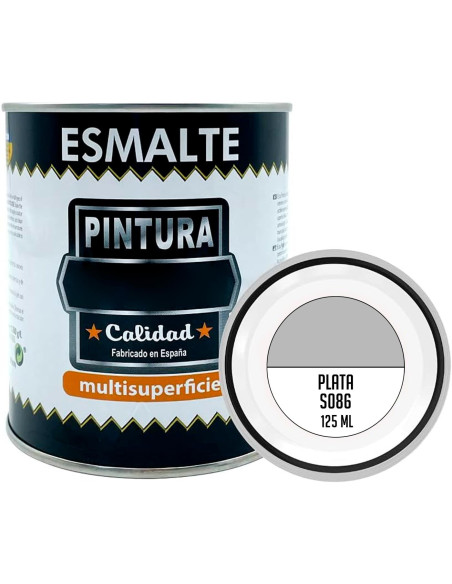 Tradineur - Bote de Pintura Esmalte - Fabricado en España - Ideal para cualquier superficie, Madera, Plástico, Cristal o Cemento