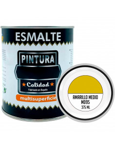 Tradineur - Bote de Pintura Esmalte - Fabricado en España - Ideal para cualquier superficie, Madera, Plástico, Cristal o Cemento