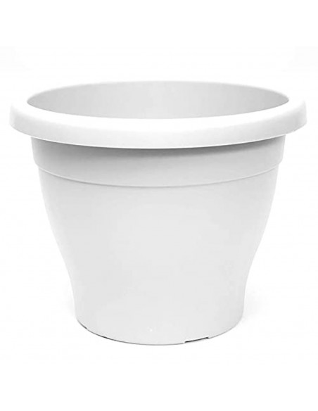 Pamex - Maceta de plástico mediterránea, color blanco, diámetro 40 cm, macetero para jardín exterior, terraza, balcón e interior Pamex - Maceta de plástico mediterránea, color blanco, diámetro 40 cm, macetero para jardín exterior, terraza, balcón e interior