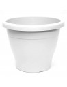 Pamex - Maceta de plástico mediterránea, color blanco, diámetro 40 cm, macetero para jardín exterior, terraza, balcón e interior
