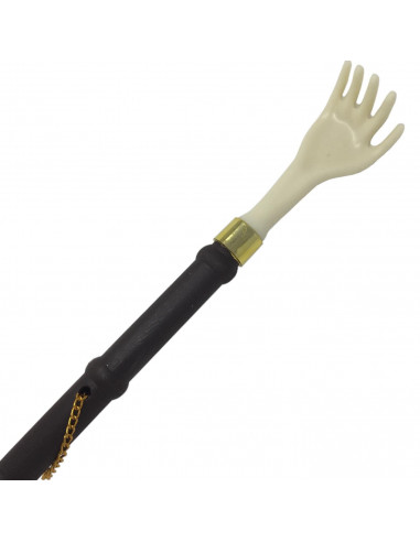 Rascador con calzador de plástico 50 cm, doble función con mano para rascar la espalda y calzador