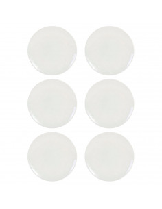 Tradineur - Pack de 6 platos llanos redondos de cerámica, modelo Onda, elegantes, vajilla de cocina, aptos para lavavajillas (Co