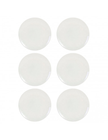 Tradineur - Pack de 6 platos llanos redondos de cerámica, modelo Onda, elegantes, vajilla de cocina, aptos para lavavajillas (Co