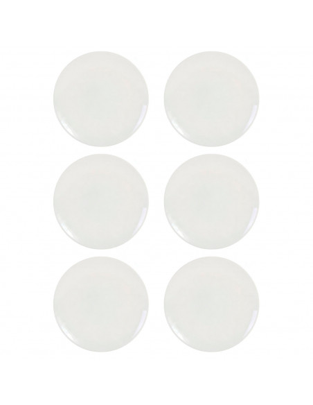 Tradineur - Pack de 6 platos llanos redondos de cerámica, modelo Onda, elegantes, vajilla de cocina, aptos para lavavajillas (Co